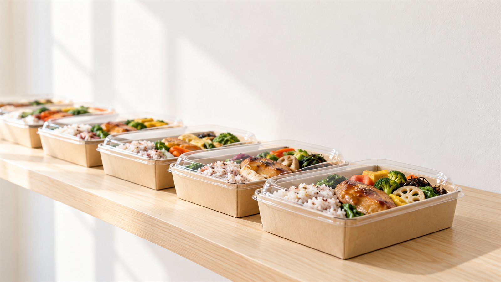 並んだお弁当